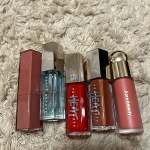 Fenty Beauty Gloss Bomb and Rare Beauty Blush